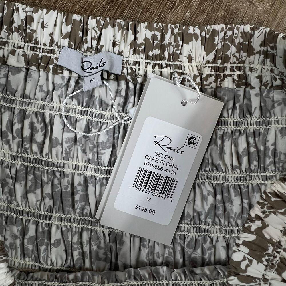 NWT Rails Selena Cafe Floral Skirt Cottagecore a line midi skirt beige - Picture 3 of 4